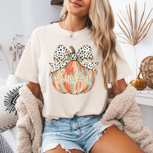 "Thankful" Pumpkin Tee | Comfort Colors | 100% Cotton