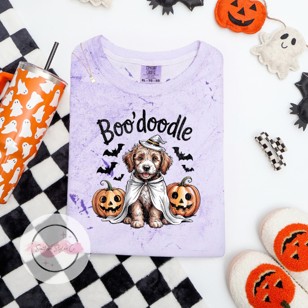 Brown Goldendoodle Halloween Dog Tshirt, Comfort Colors