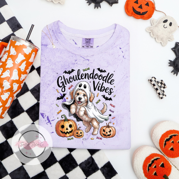 Tan Goldendoodle Halloween Dog Tshirt, Comfort Colors