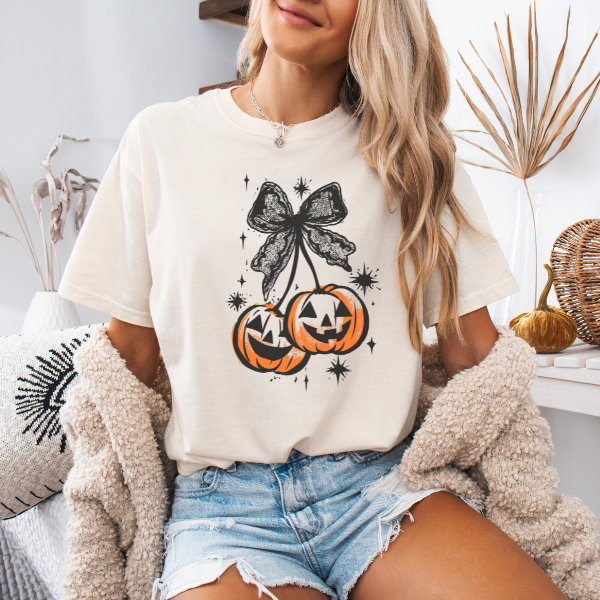 Pumpkin Lace Tee | Comfort Colors