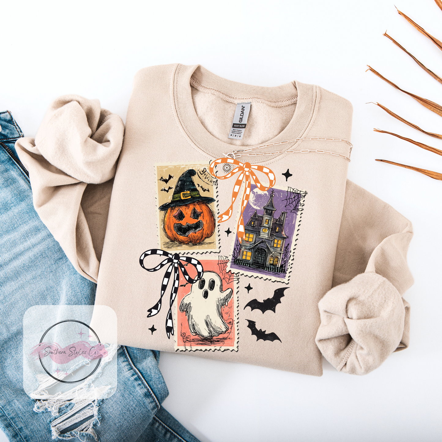 Stamp Collage Halloween Tshirt & Crewneck