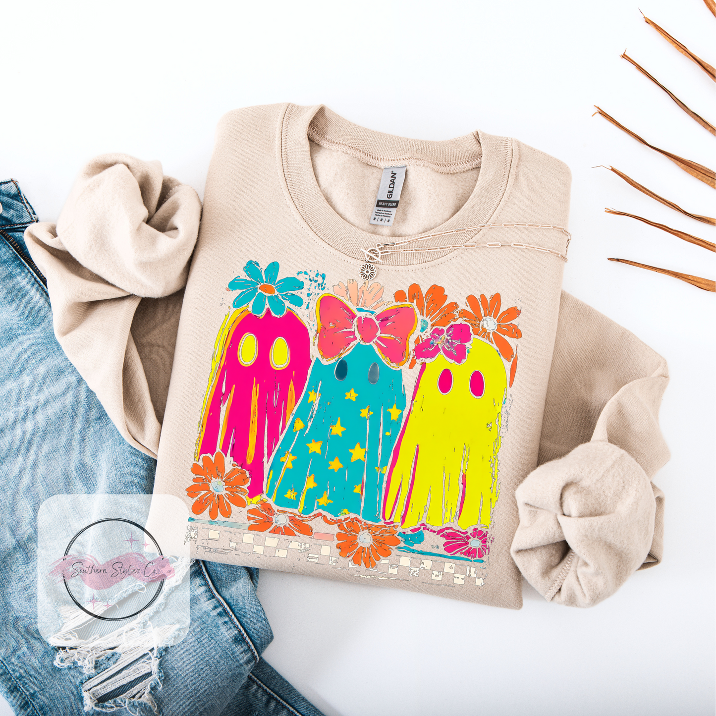 Neon Triple Ghost Tshirt & Crewneck