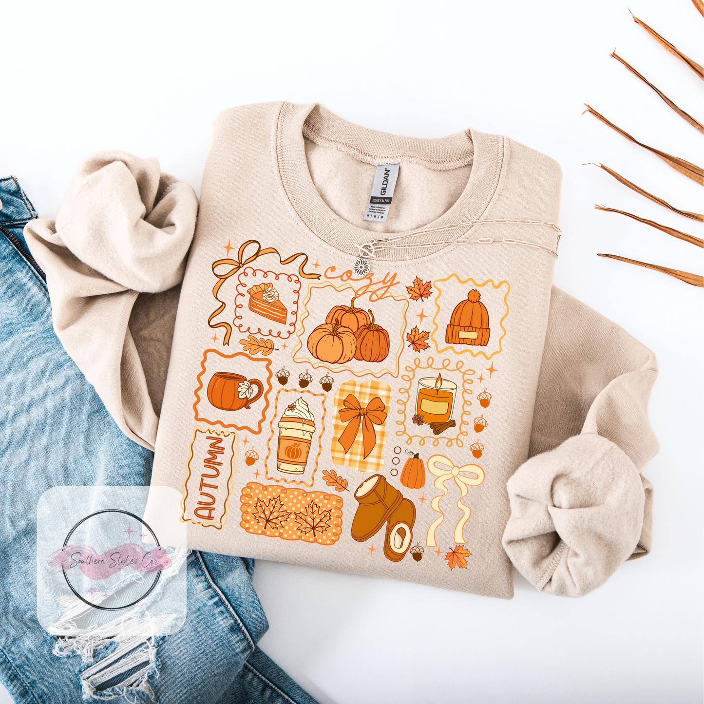 Cozy Autumn Collage Tshirt & Crewneck