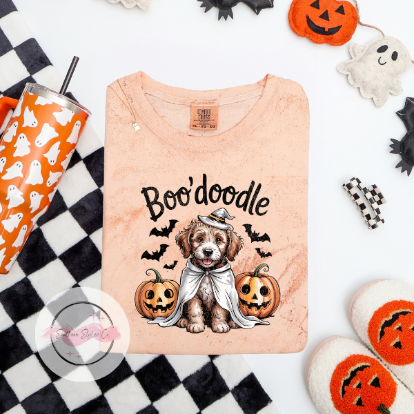 Brown Goldendoodle Halloween Dog Tshirt, Comfort Colors