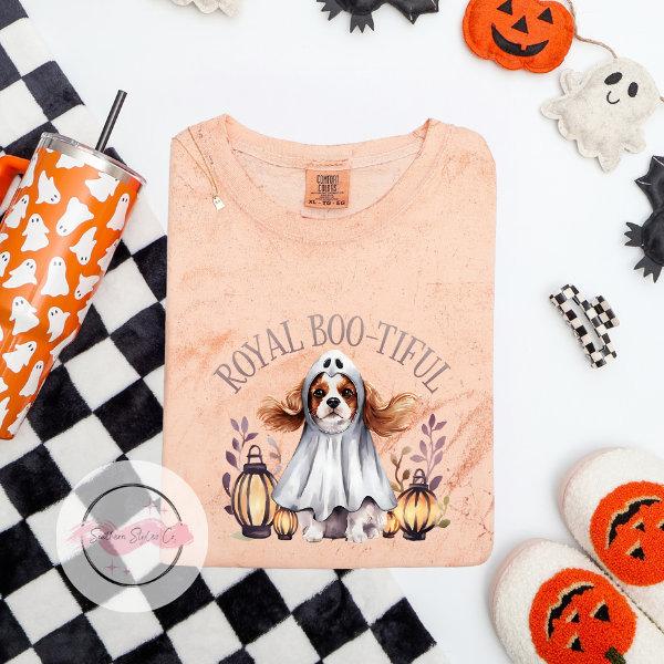 Cavalier King Charles Spaniel Halloween Dog Tshirt, Comfort Colors