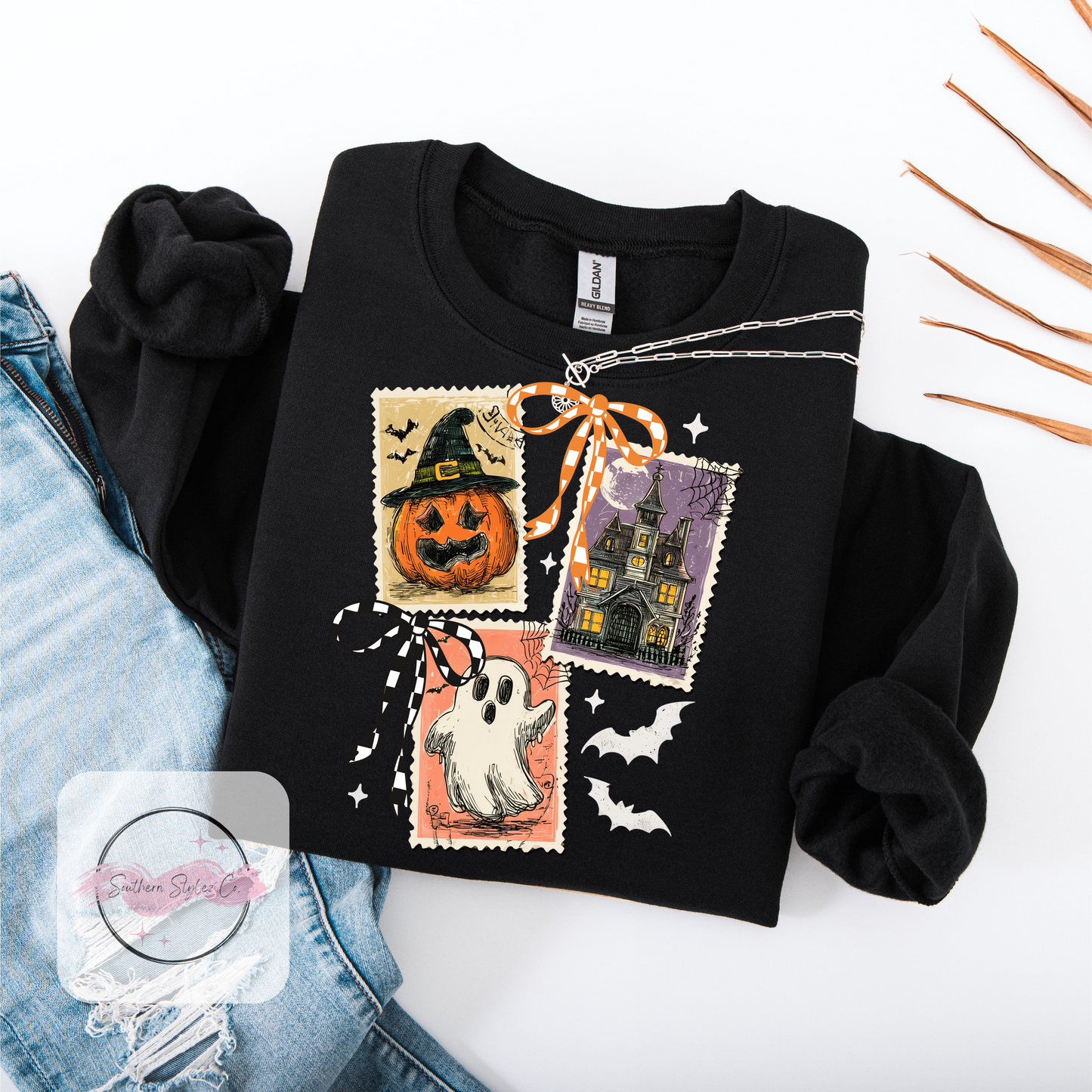 Stamp Collage Halloween Tshirt & Crewneck