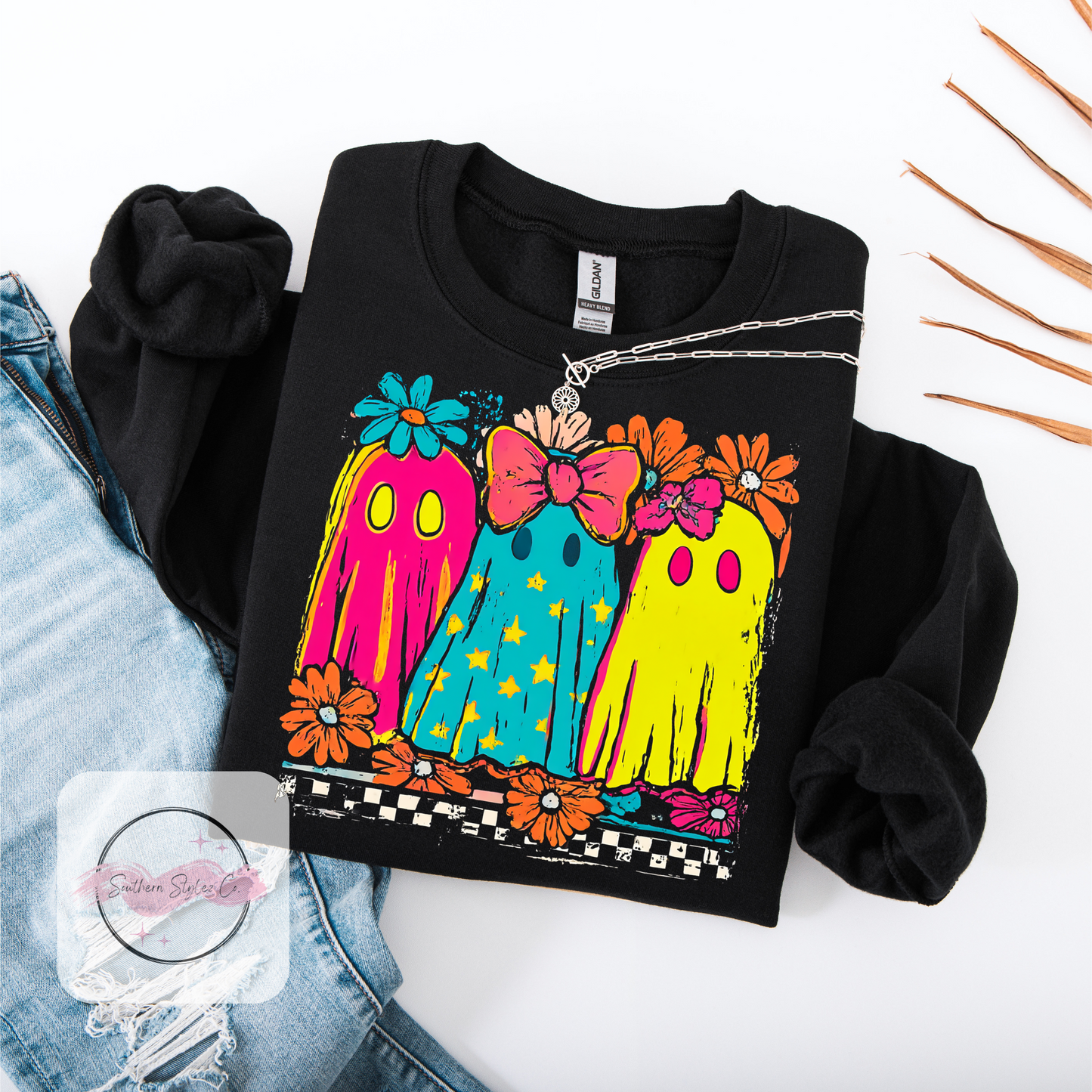 Neon Triple Ghost Tshirt & Crewneck