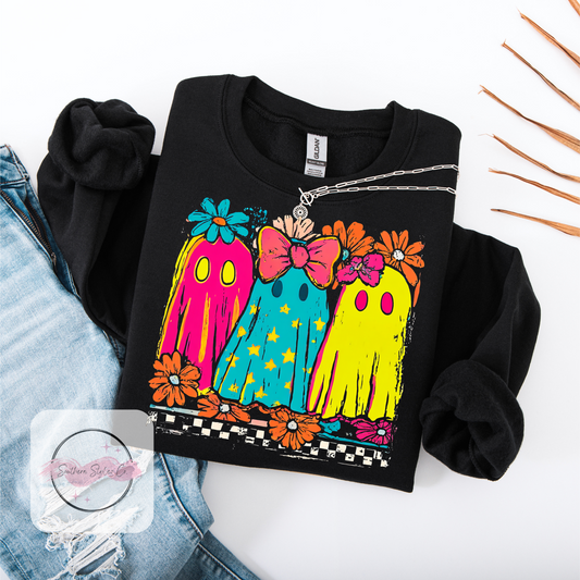 Neon Triple Ghost Tshirt & Crewneck