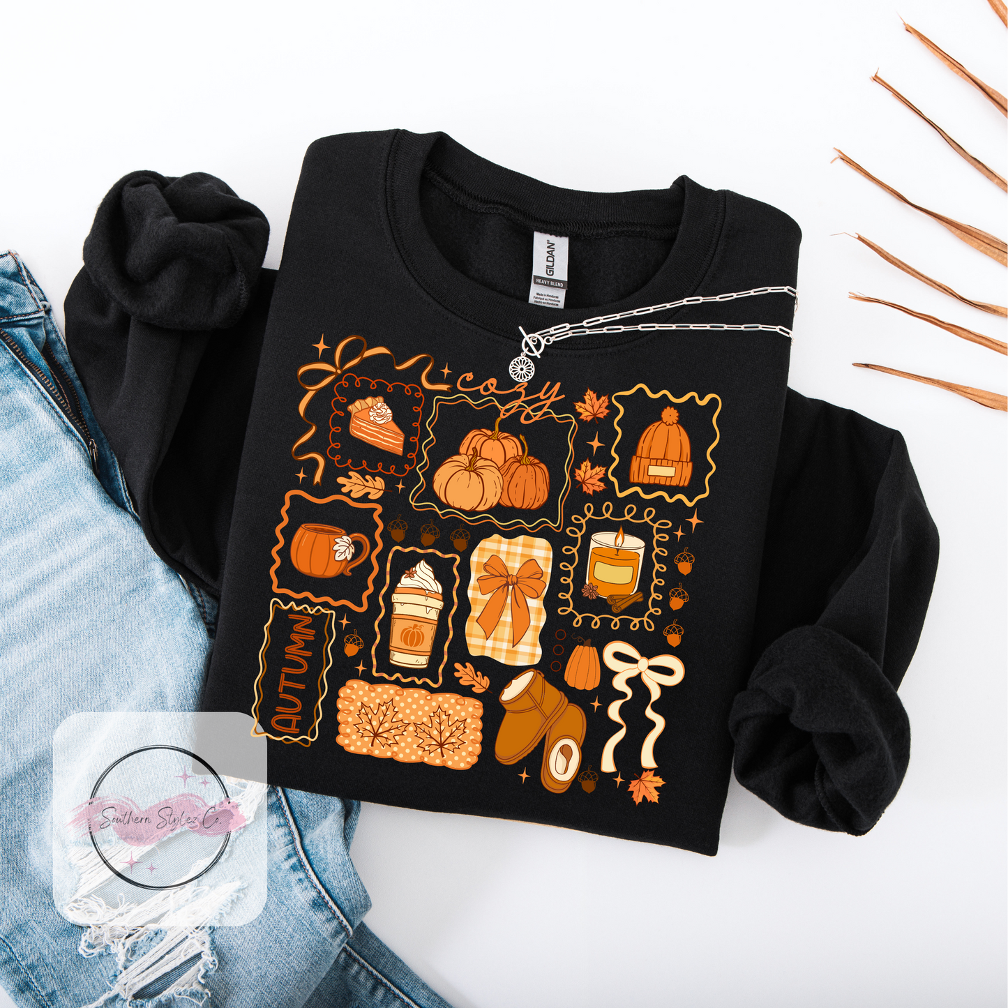 Cozy Autumn Collage Tshirt & Crewneck