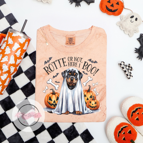 Rottie Halloween Dog Tshirt, Comfort Colors