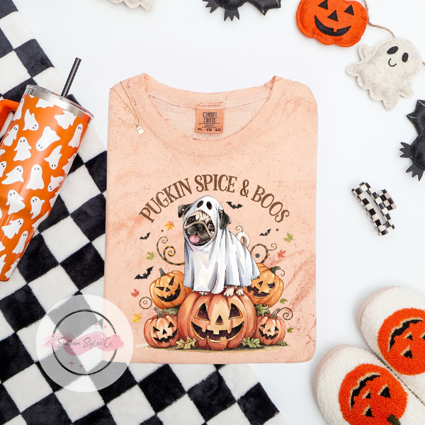 Pug Halloween Dog Tshirt, Comfort Colors