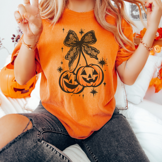Pumpkin Lace Tee | Comfort Colors
