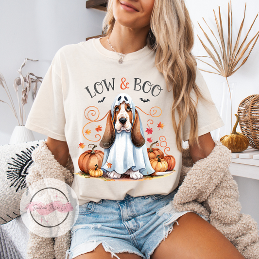 Basset Hound Halloween Dog Tshirt, Comfort Colors