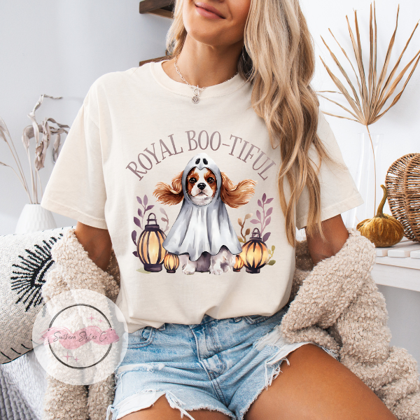 Cavalier King Charles Spaniel Halloween Dog Tshirt, Comfort Colors
