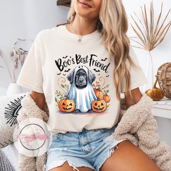 Black Lab Halloween Dog Tshirt, Comfort Colors