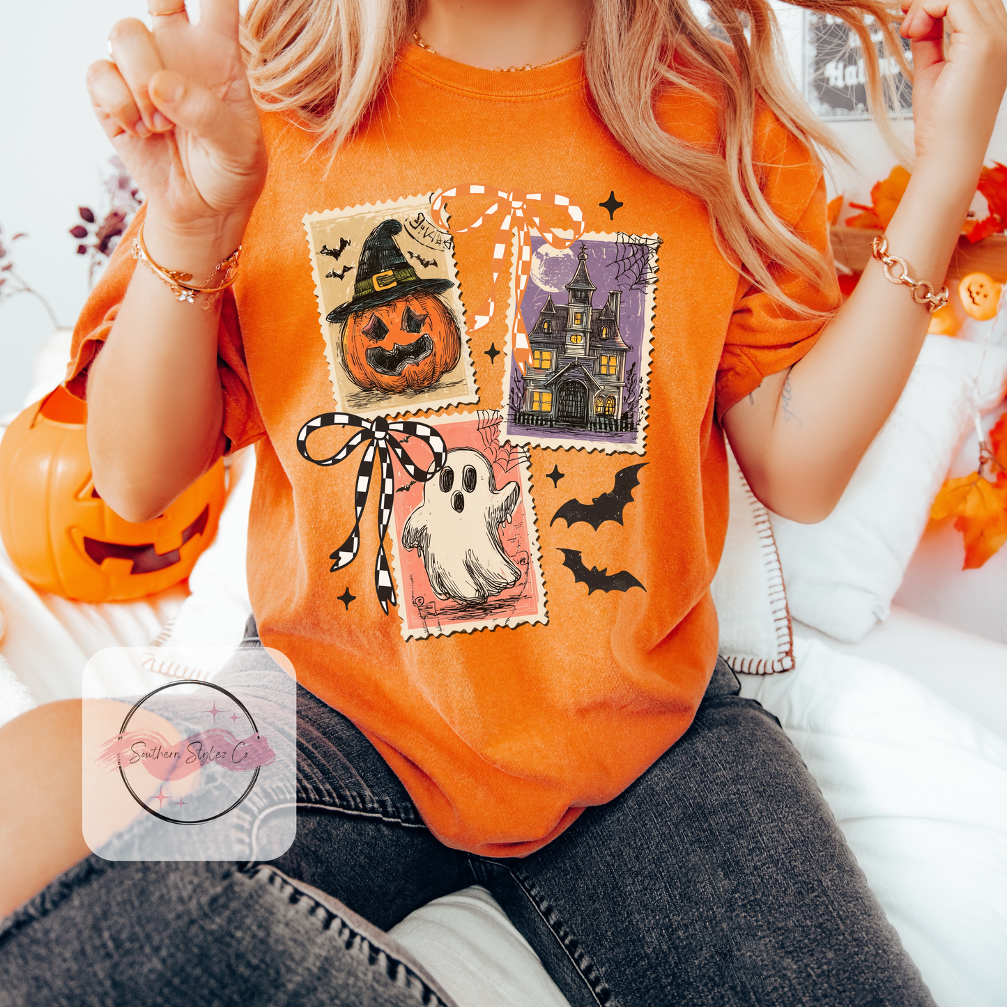 Stamp Collage Halloween Tshirt & Crewneck