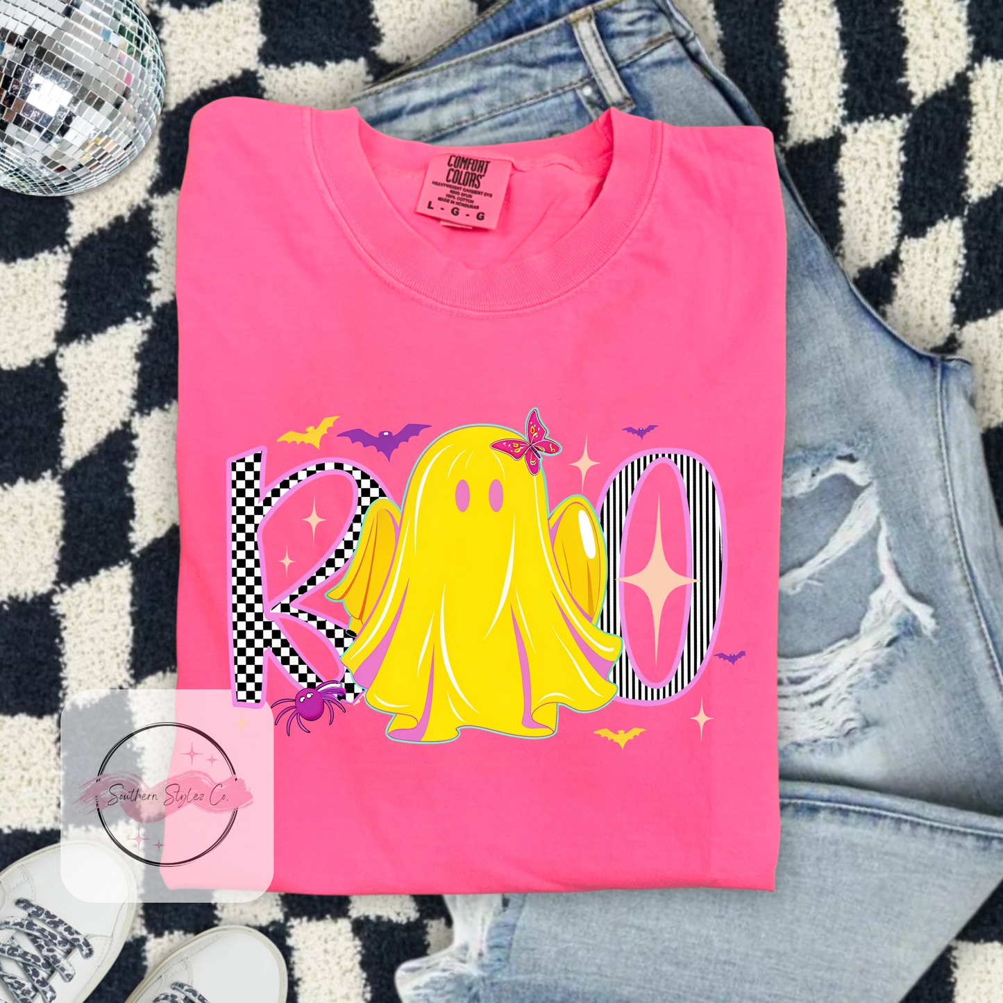 Boo Neon Ghost Tshirt & Crewneck