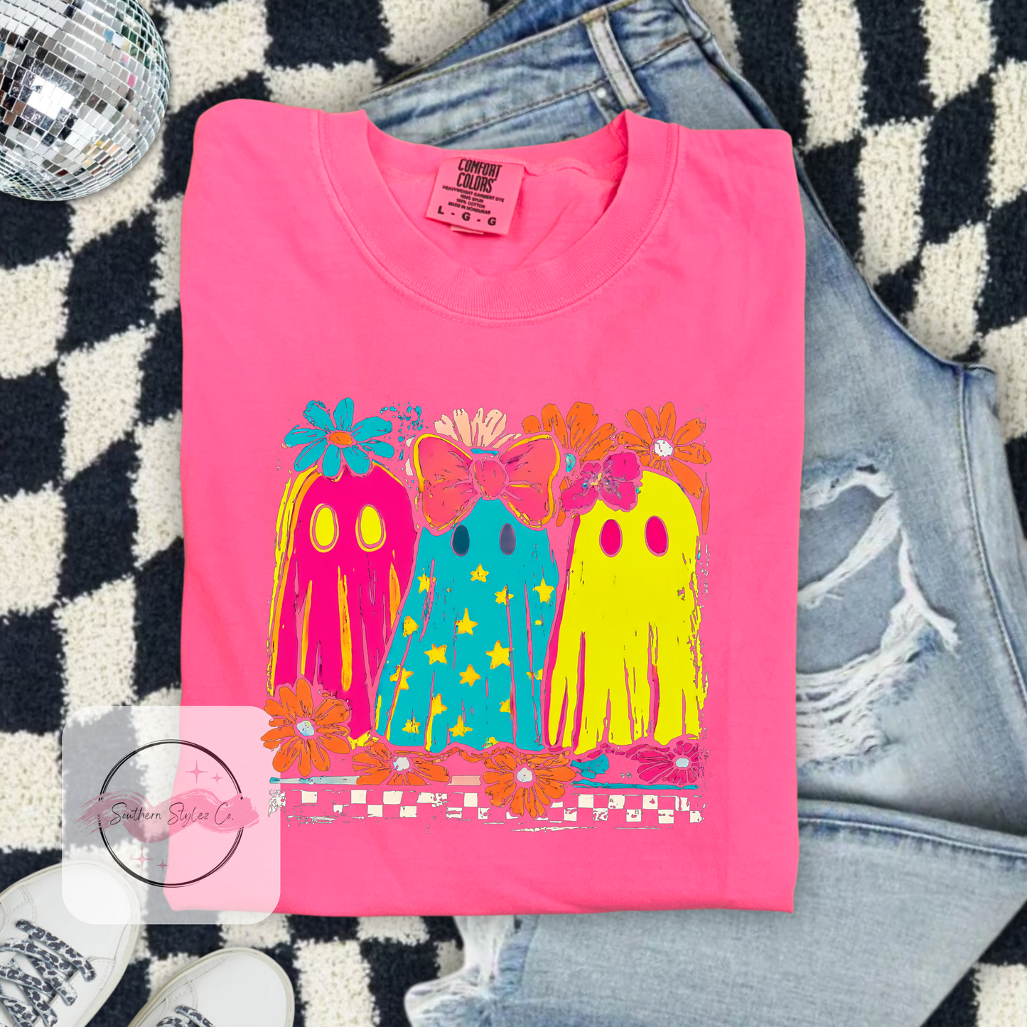 Neon Triple Ghost Tshirt & Crewneck