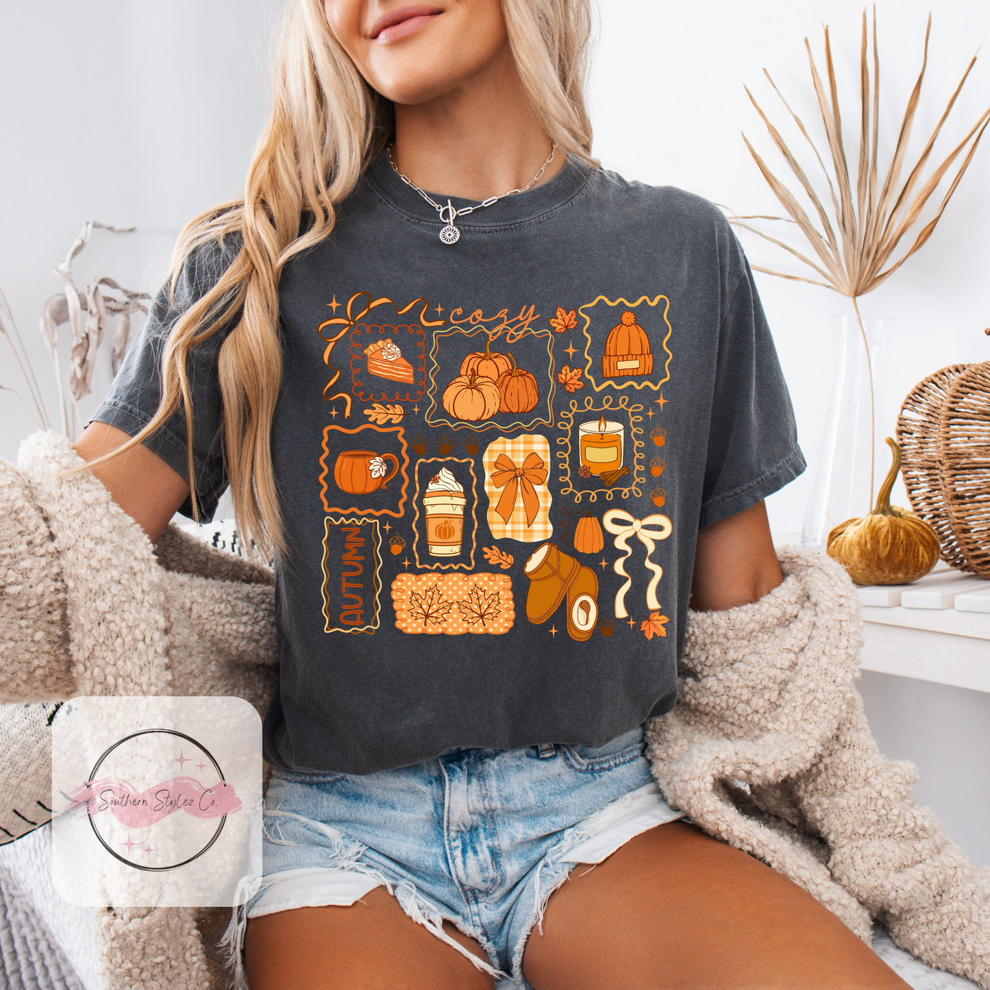 Cozy Autumn Collage Tshirt & Crewneck