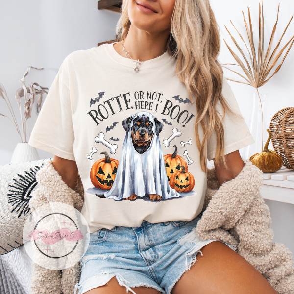 Rottie Halloween Dog Tshirt, Comfort Colors