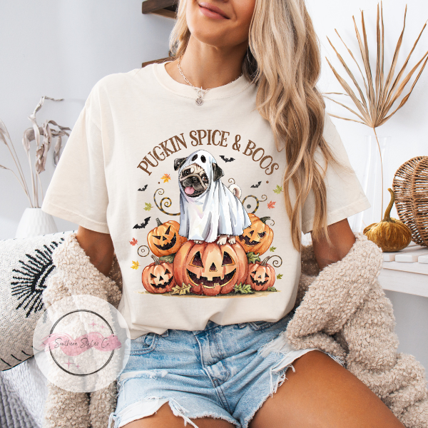 Pug Halloween Dog Tshirt, Comfort Colors