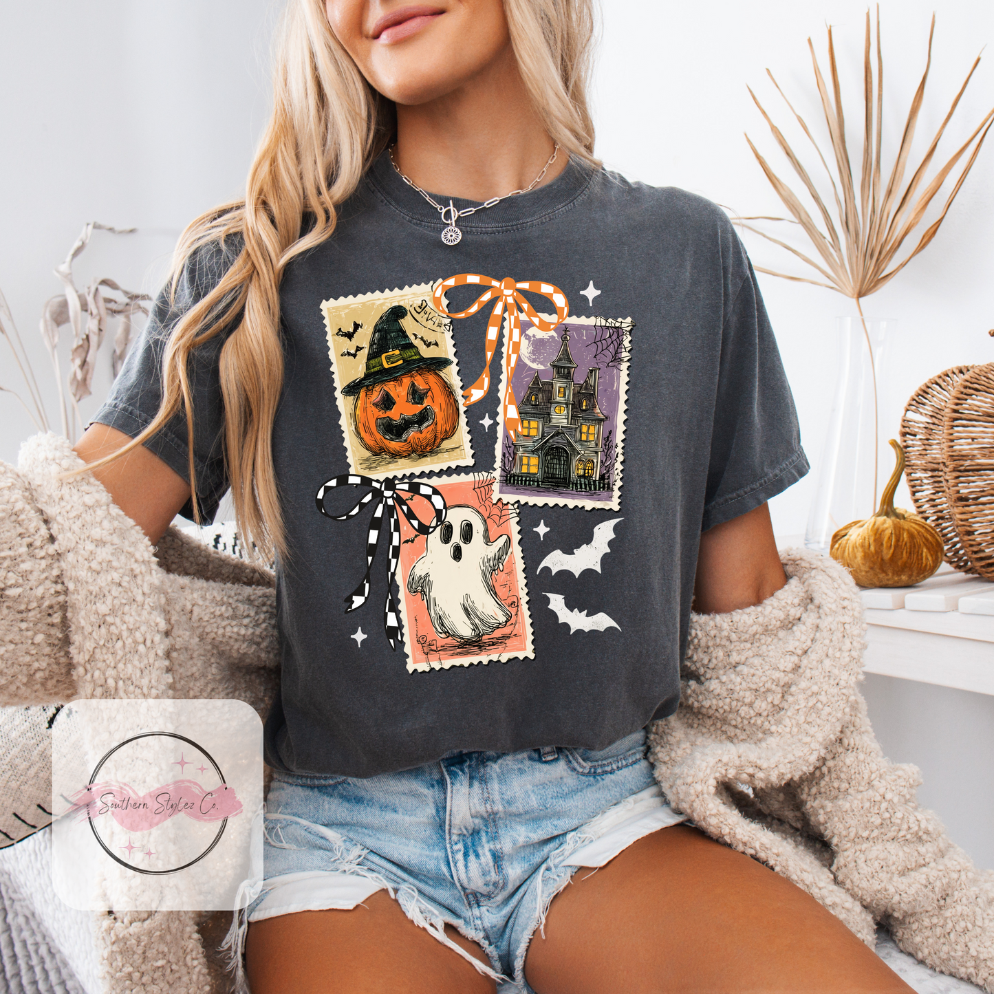 Stamp Collage Halloween Tshirt & Crewneck