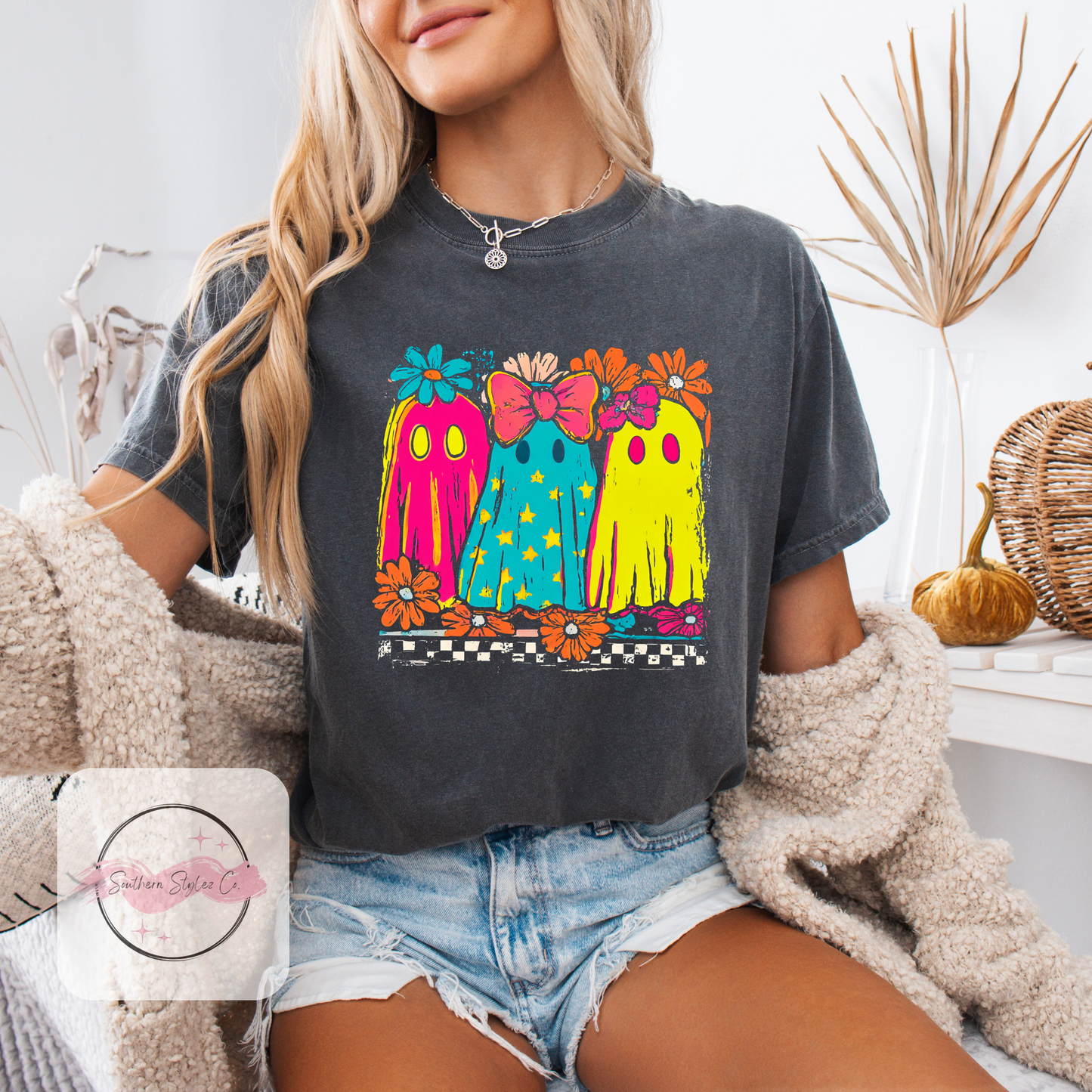 Neon Triple Ghost Tshirt & Crewneck