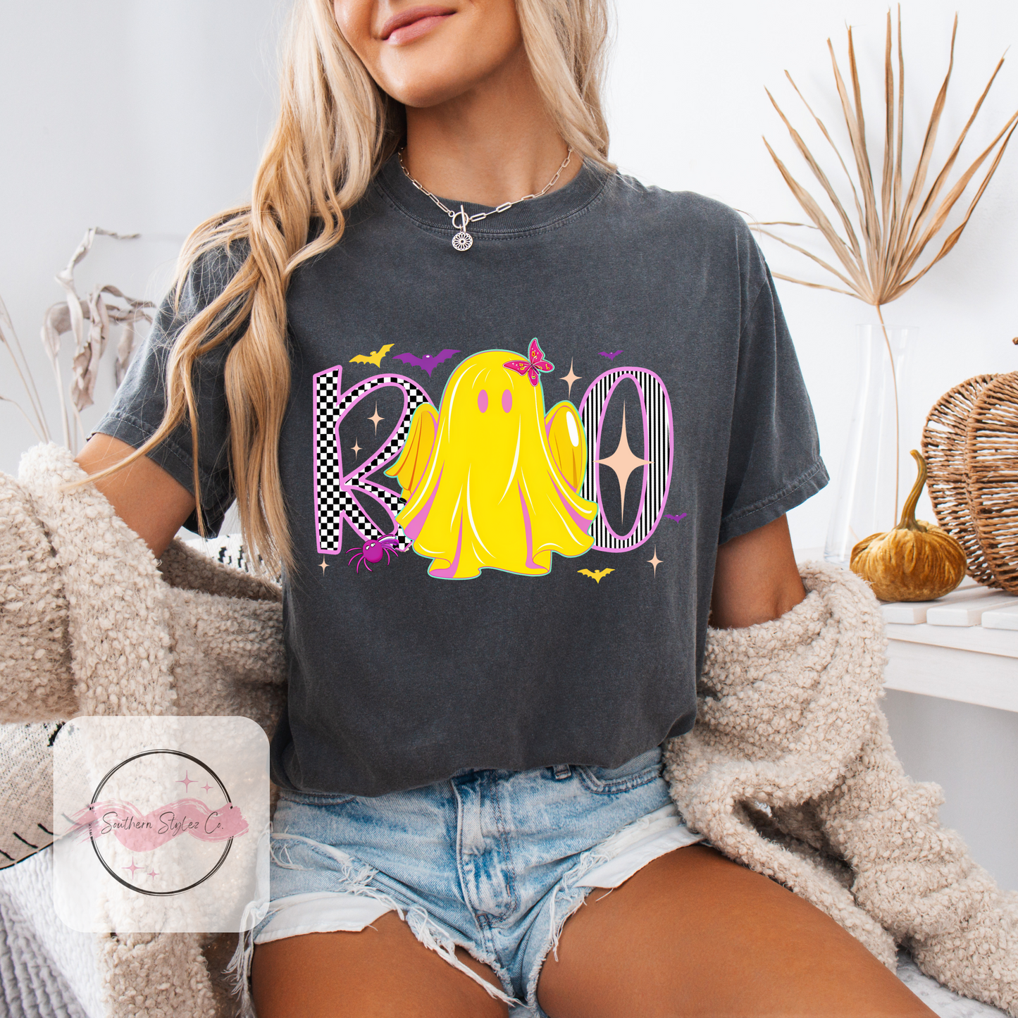 Boo Neon Ghost Tshirt & Crewneck