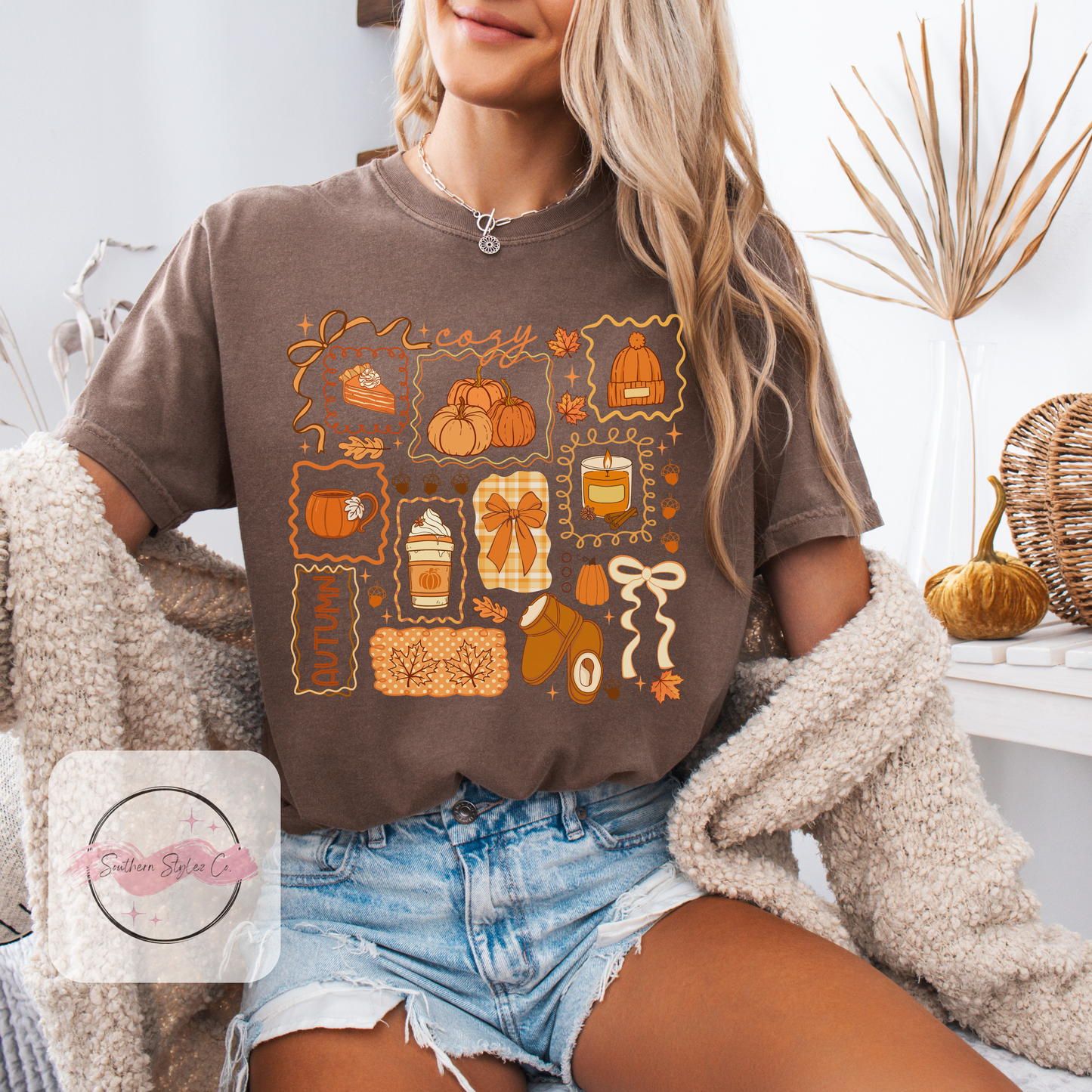 Cozy Autumn Collage Tshirt & Crewneck