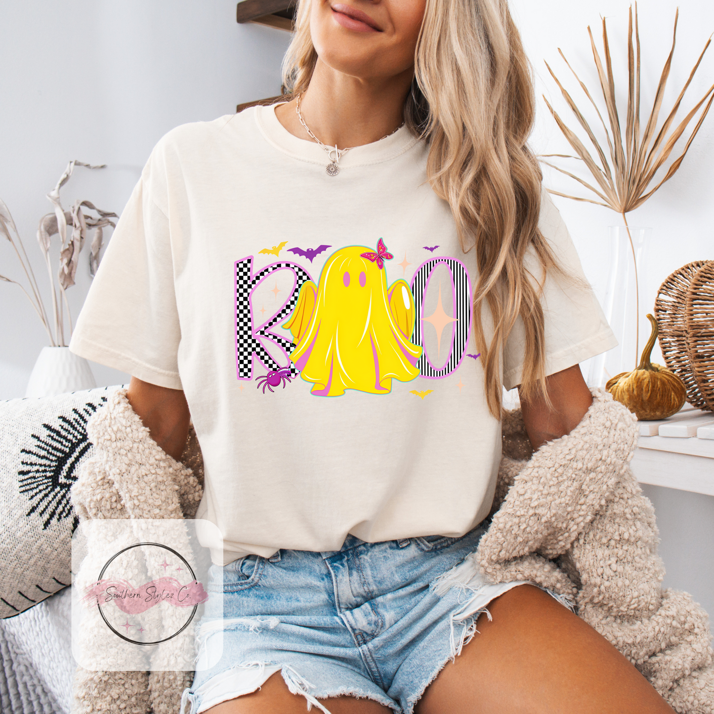 Boo Neon Ghost Tshirt & Crewneck