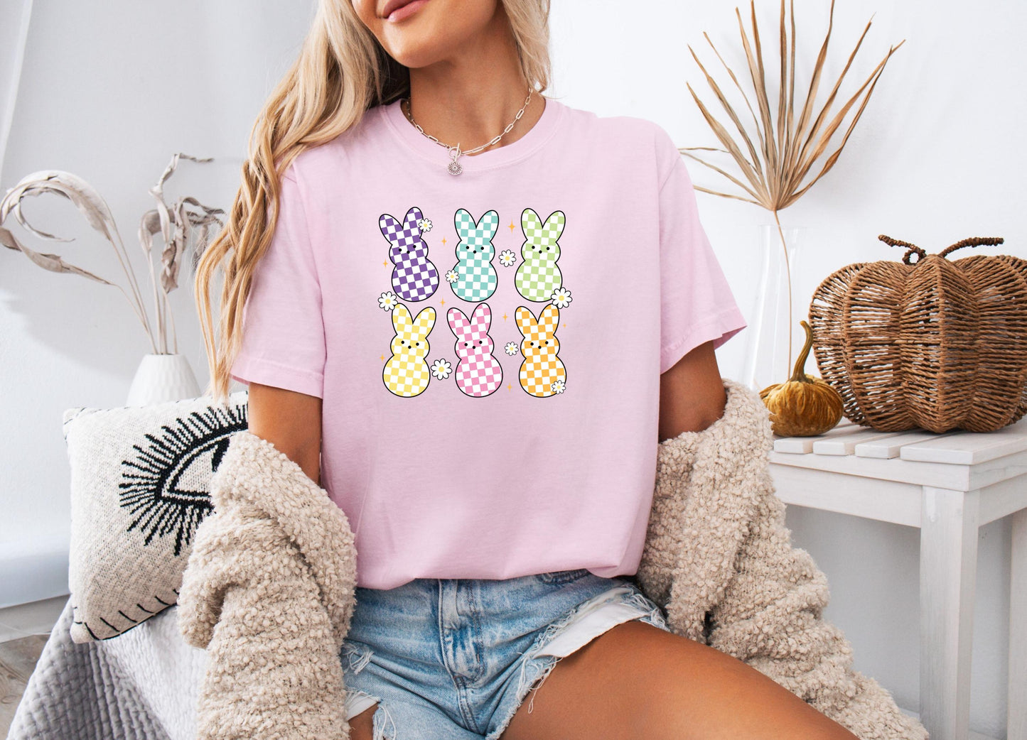Colorful Bunny T-Shirt for Spring Celebrations, Easter Tee, Unisex Rainbow Shirt, Cute Rabbit Design, Gift for Kids & Adults