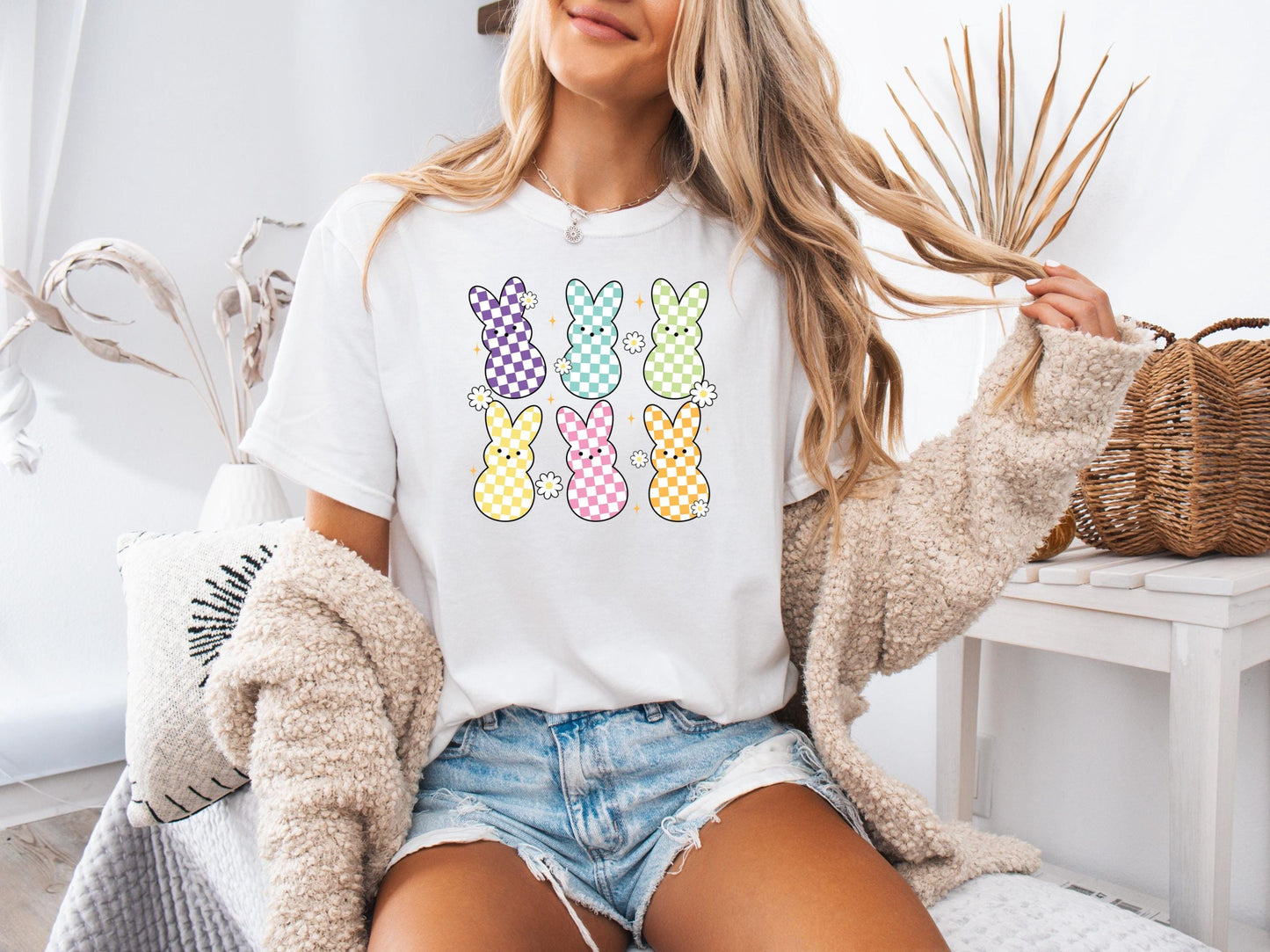 Colorful Bunny T-Shirt for Spring Celebrations, Easter Tee, Unisex Rainbow Shirt, Cute Rabbit Design, Gift for Kids & Adults