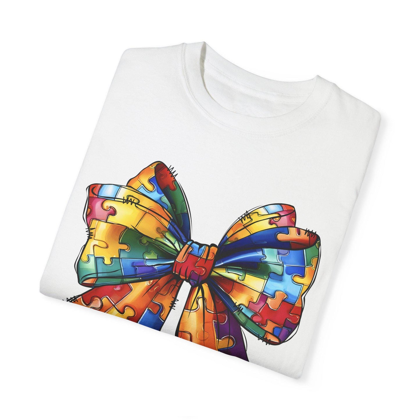 Autism Awareness Unisex Tee, Support Puzzle Piece Shirt, Autism Spectrum Gift, Puzzle Heart T-shirt, Autism Mom Dad Tee, Rainbow Puzzle Tee