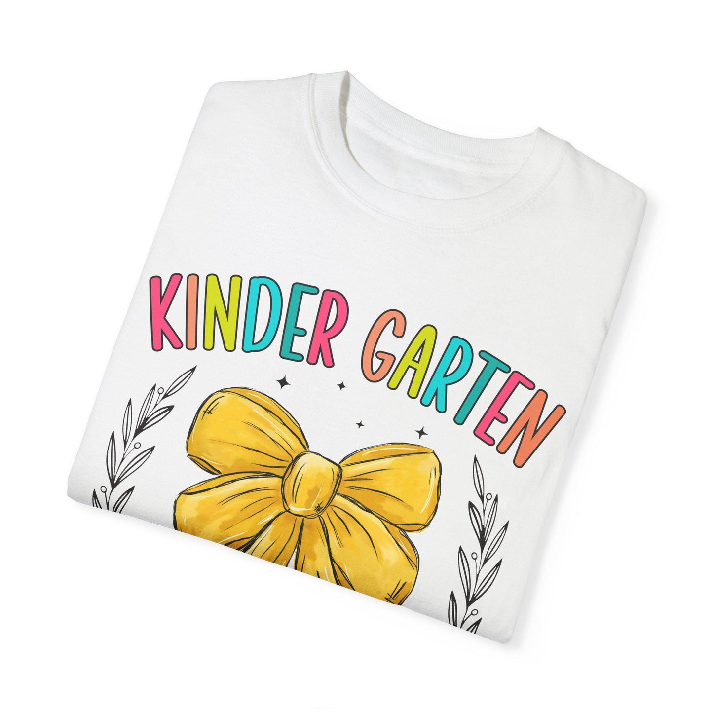 Kindergarten T-Shirt, Unisex Cotton Tee with Colorful Bow Design, Back to School Gift, Teacher Appreciation, Fun Classroom Wear