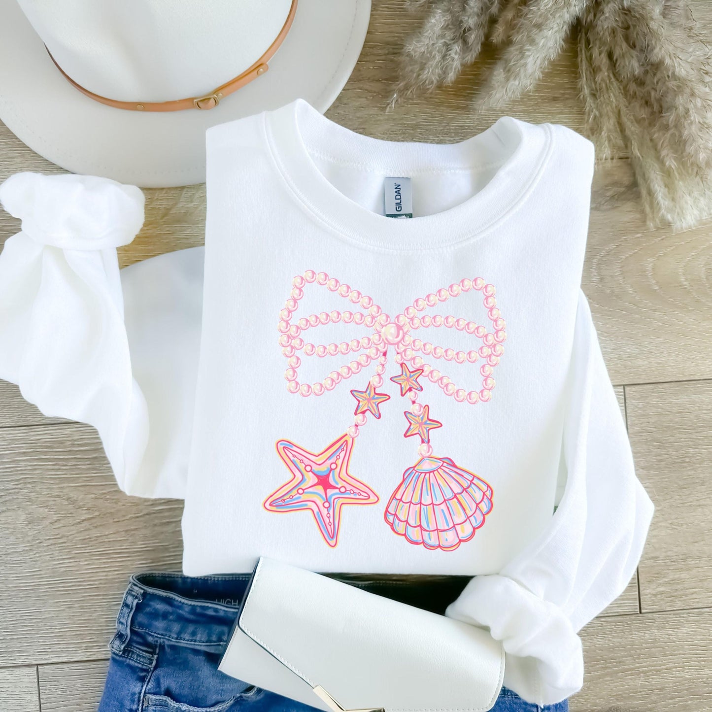 Whimsical Sea-Inspired Crewneck Sweatshirt | Beach Vibes Apparel, Gift for Beach Lovers, Summer Fashion, Casual Outfit, Ocean Themed
