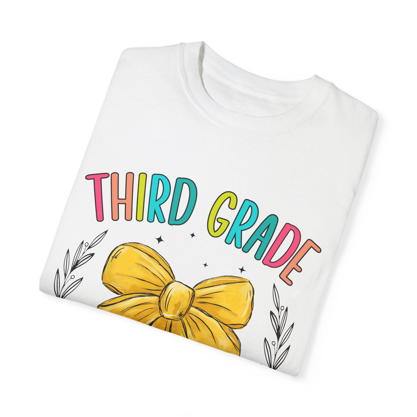 Third Grade Bow T-Shirt | Perfect for Back to School, Teacher Gift, Kids' Birthday, Classroom Party