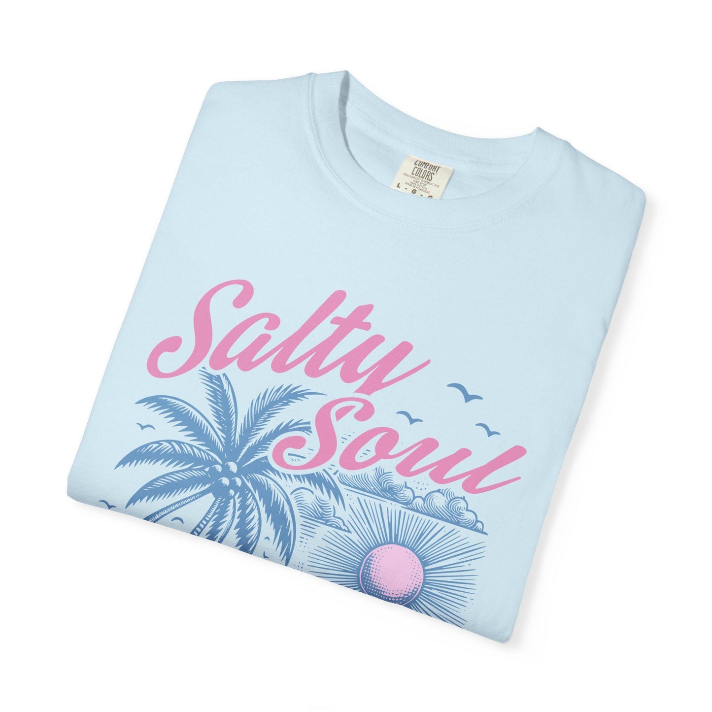 Salty Soul Unisex Garment-Dyed T-shirt | Beach Vibes, Summer Essentials, Ocean Lover Gift, Casual Wear, Vacation Tee