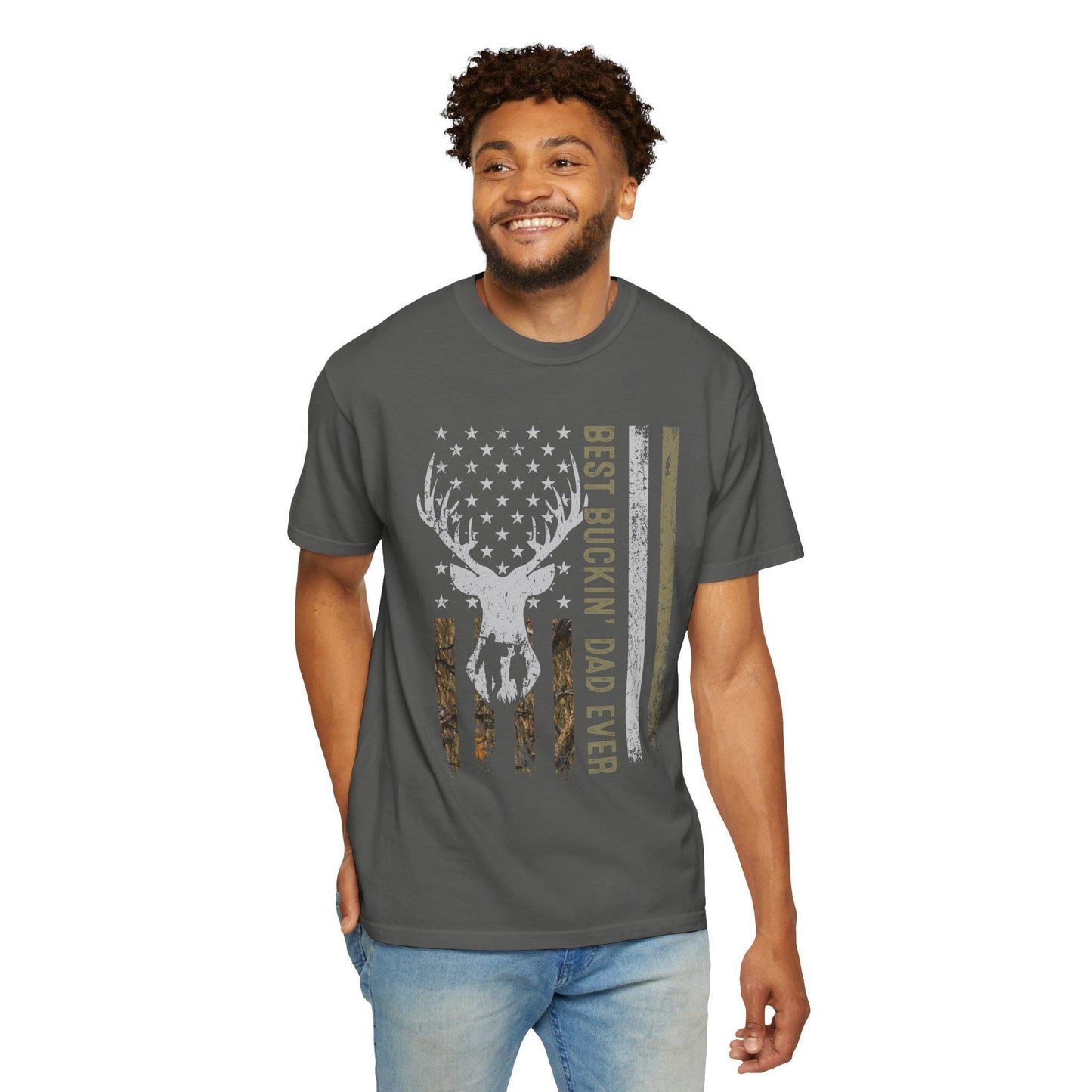 Best Buckin' Dad Ever Unisex Garment-Dyed T-shirt, Father's Day Gift, Outdoor Lover Shirt, Casual Wear, Hunting Apparel, Rustic Style Tee