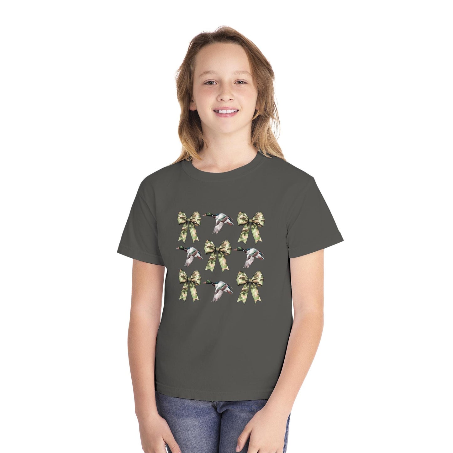 Duck Youth Tee with Bows and Hummingbirds | Perfect Gift for Kids, Birthday Parties, Spring Celebrations, Family Events, Everyday Wear