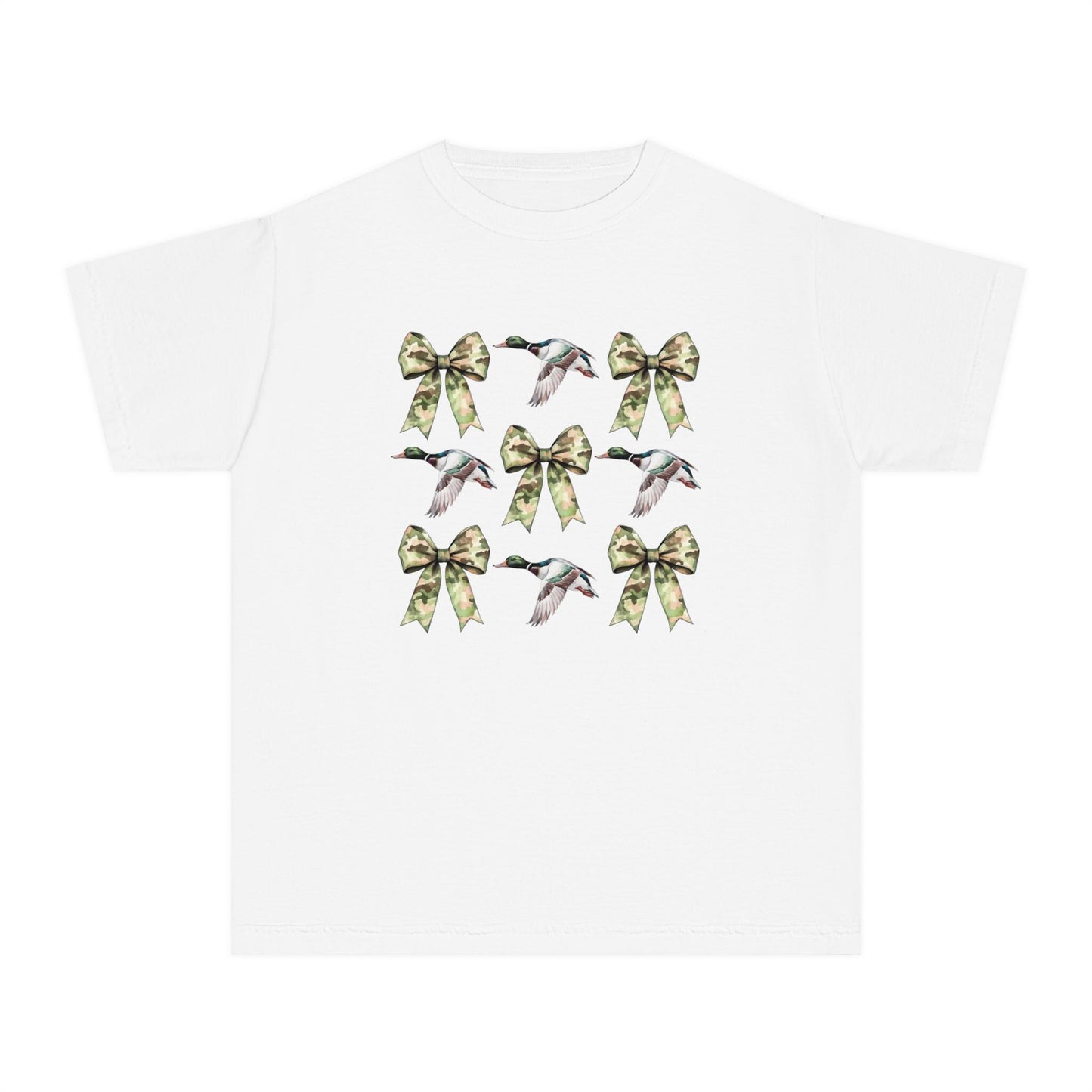 Duck Youth Tee with Bows and Hummingbirds | Perfect Gift for Kids, Birthday Parties, Spring Celebrations, Family Events, Everyday Wear