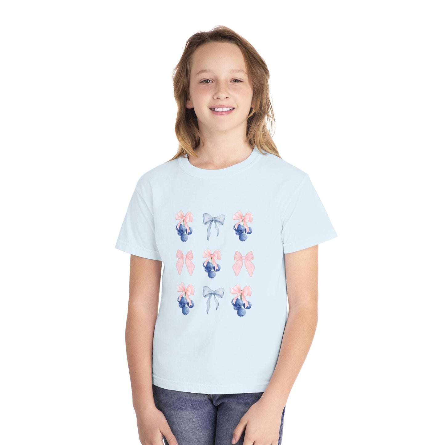 Blueberry Bow Youth Tee