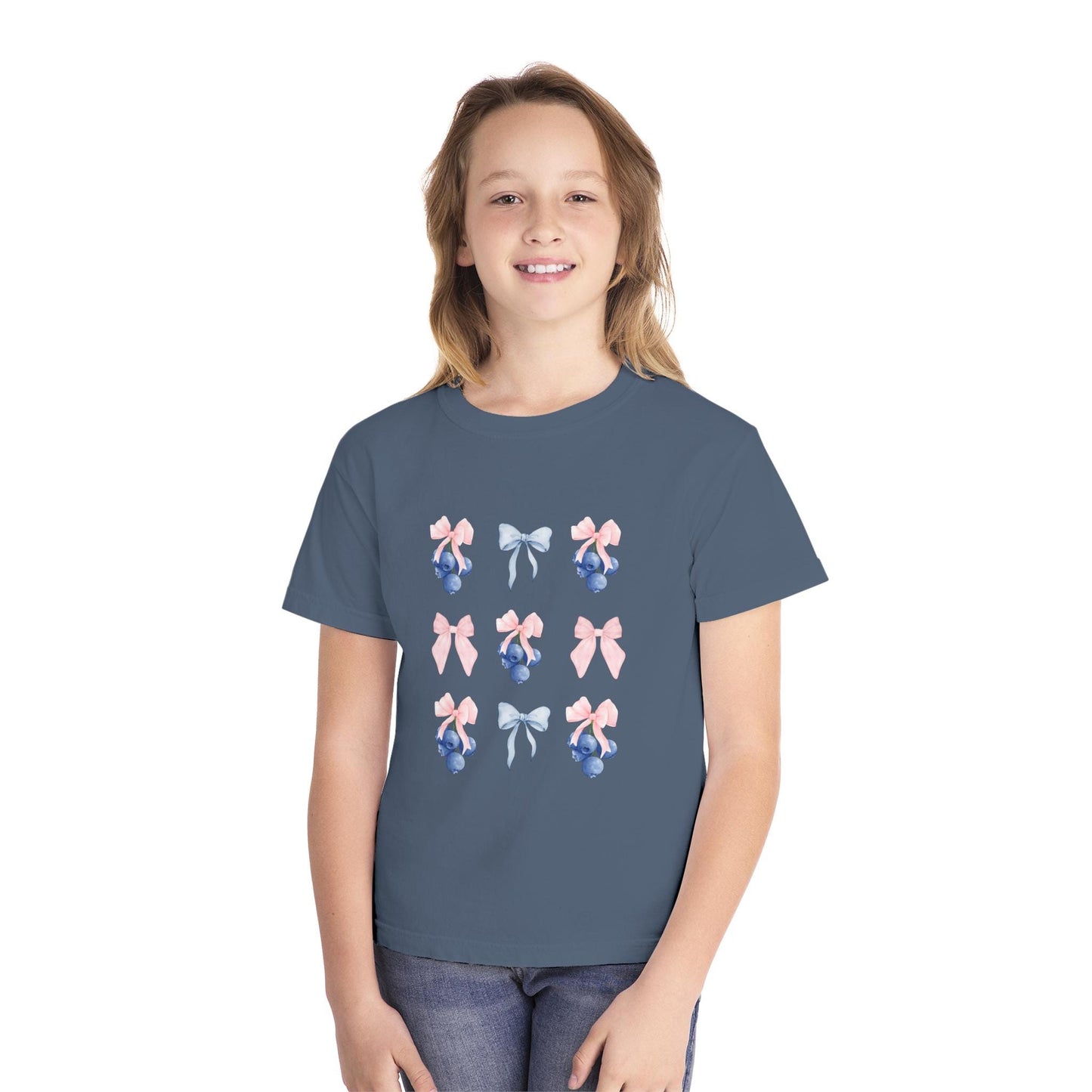 Blueberry Bow Youth Tee